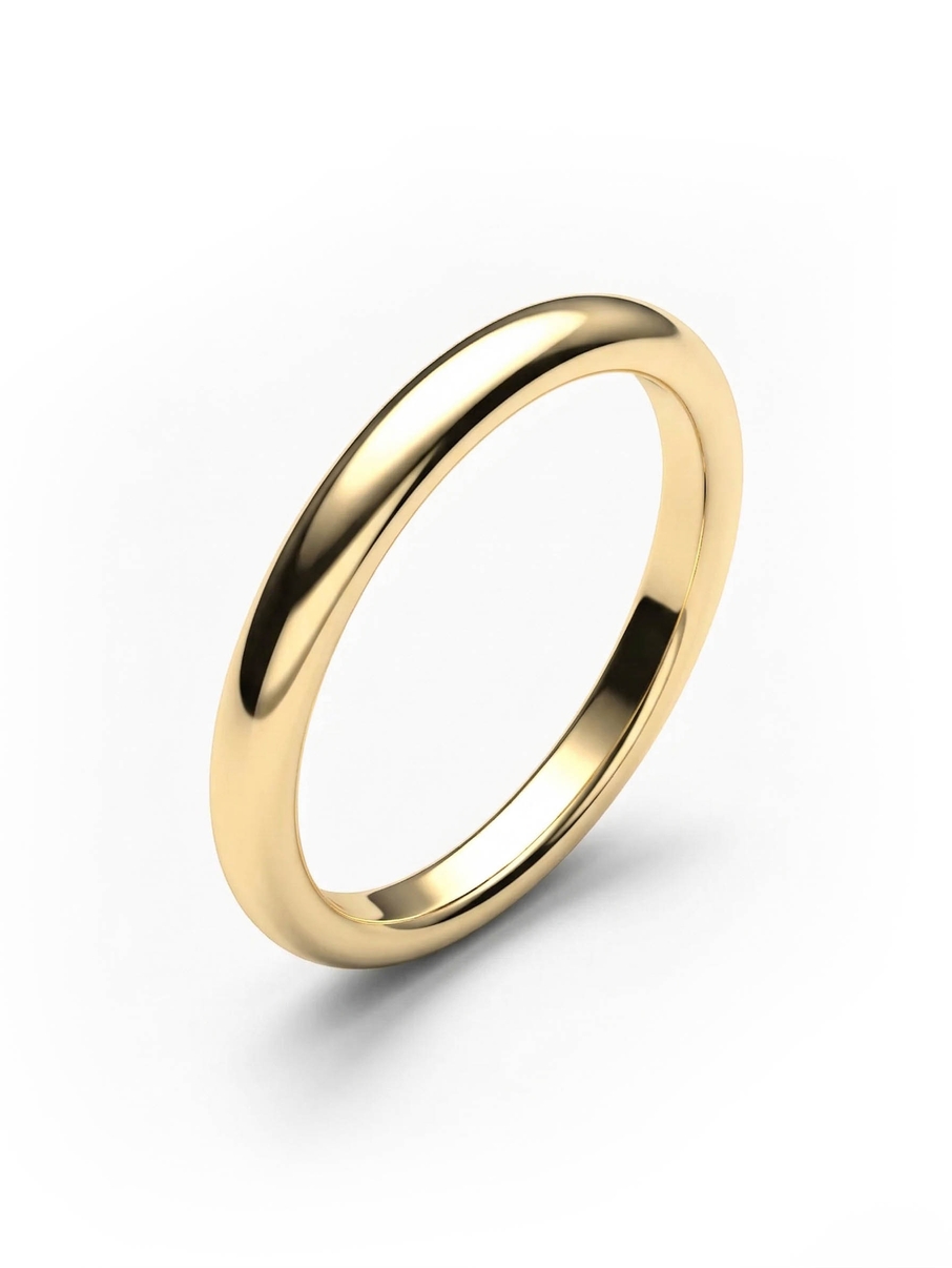 Snubní prsten ve žlutém zlatě a minimalistickém designu