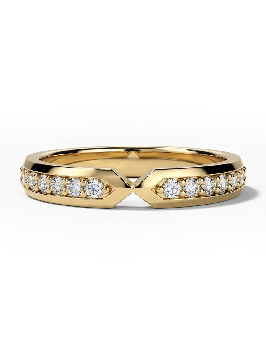 Dámský snubní prsten ze žlutého zlata s kameny o velikosti 1,50 mm