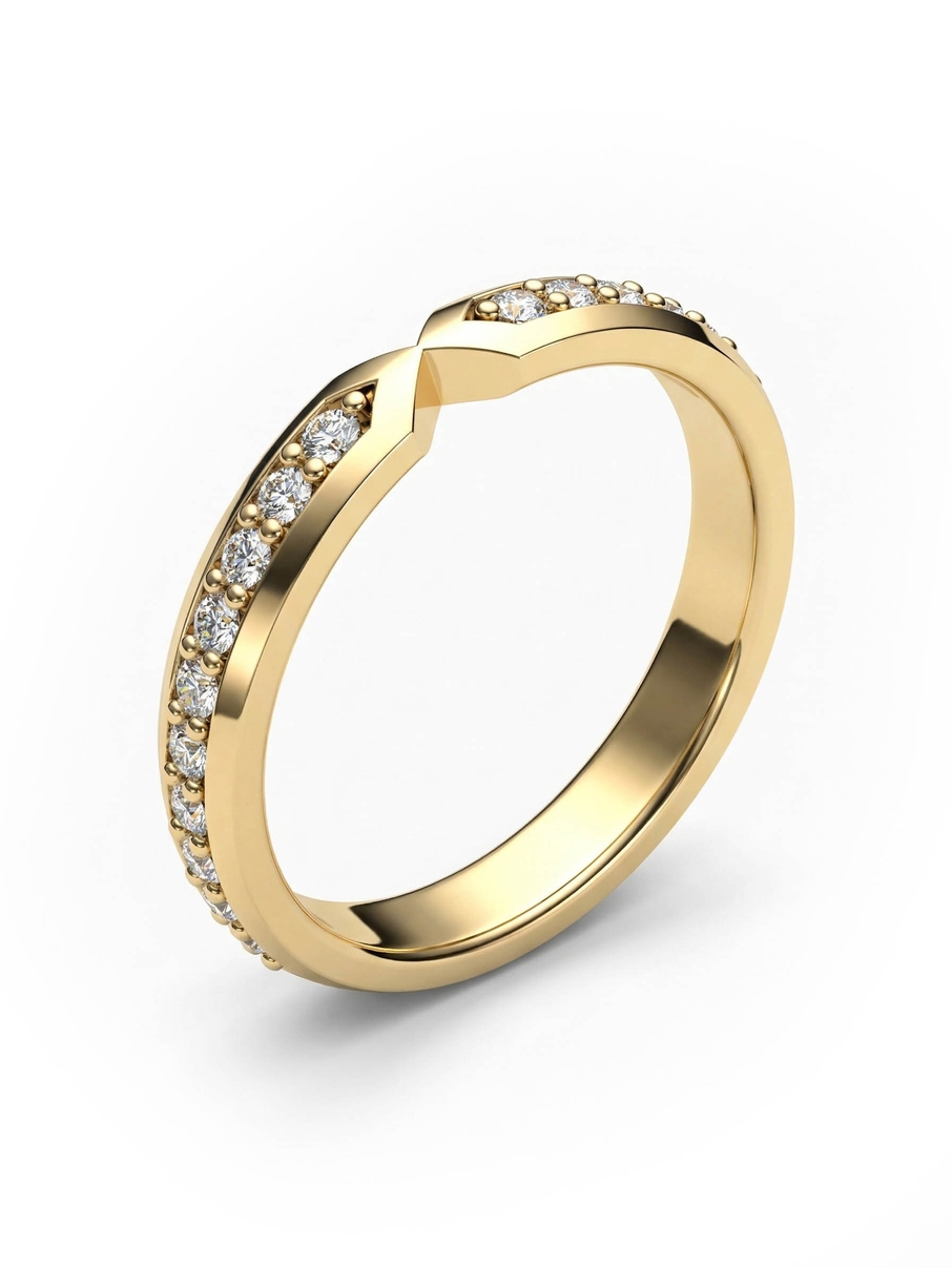 Dámský snubní prsten ze žlutého zlata s kameny o velikosti 1,50 mm