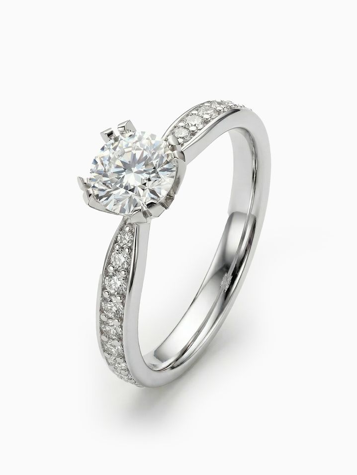 KORBIČKA zásnubní prsten bílé zlato s diamanty